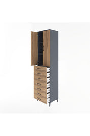 Hyperion Dolap 3 Raflı 7 Çekmeceli 2 Kapaklı 60x44x243 - S65M100V6B