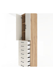 Hyperion Dolap 3 Raflı 7 Çekmeceli 2 Kapaklı 60x44x243 - S65M100V7B