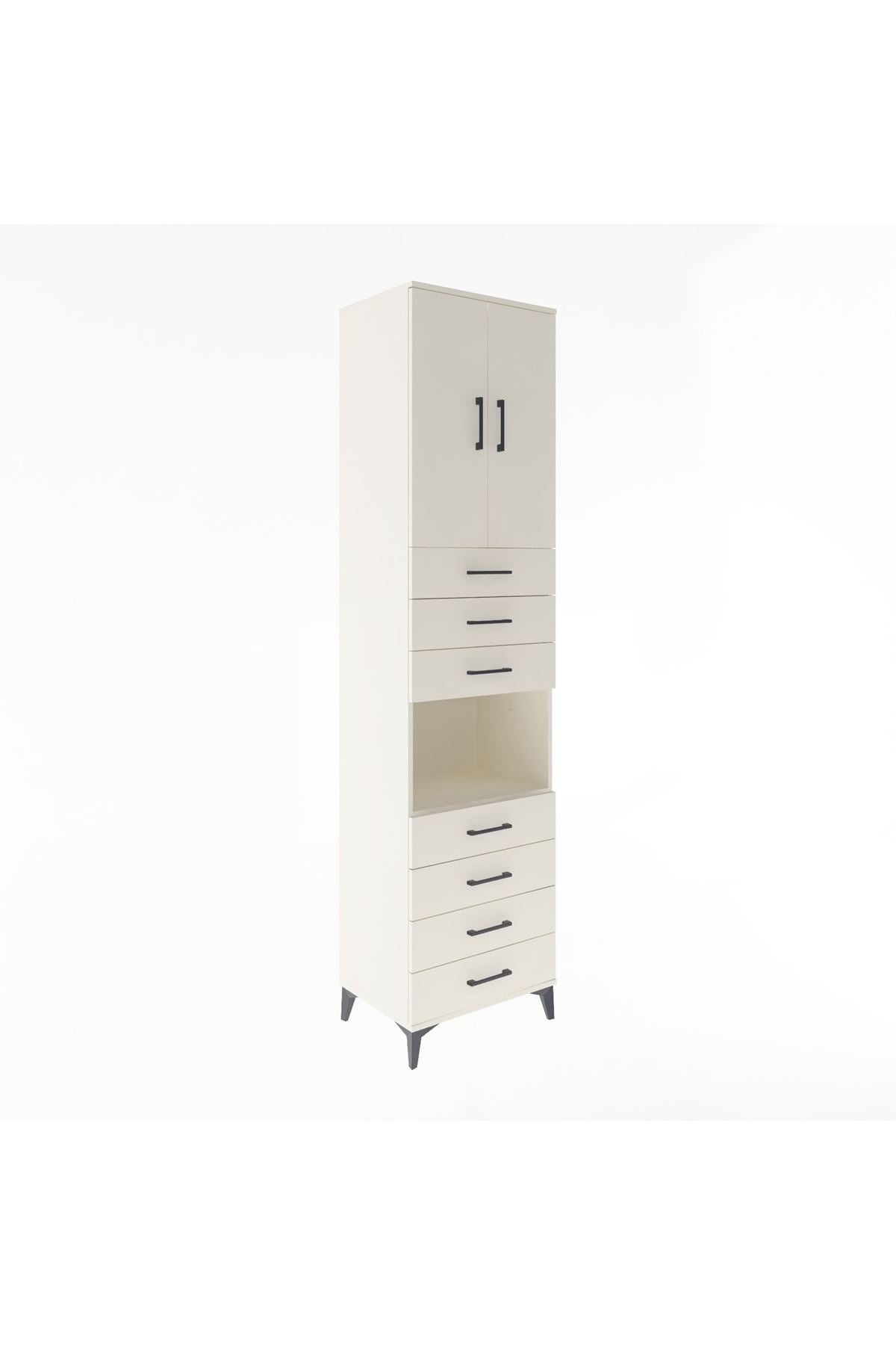 Hyperion Dolap 3 Raflı 7 Çekmeceli 2 Kapaklı 60x44x243 - S65M101V1B
