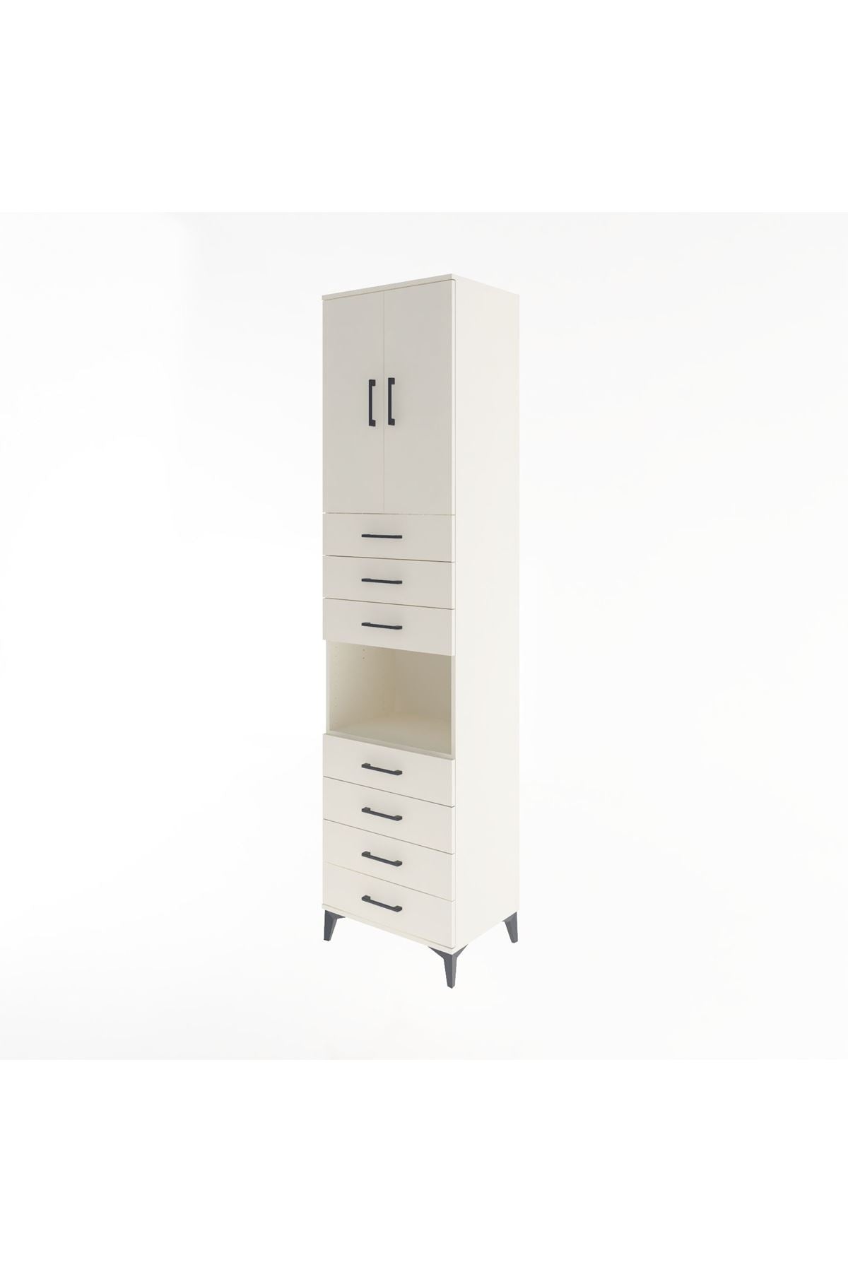 Hyperion Dolap 3 Raflı 7 Çekmeceli 2 Kapaklı 60x44x243 - S65M101V1B