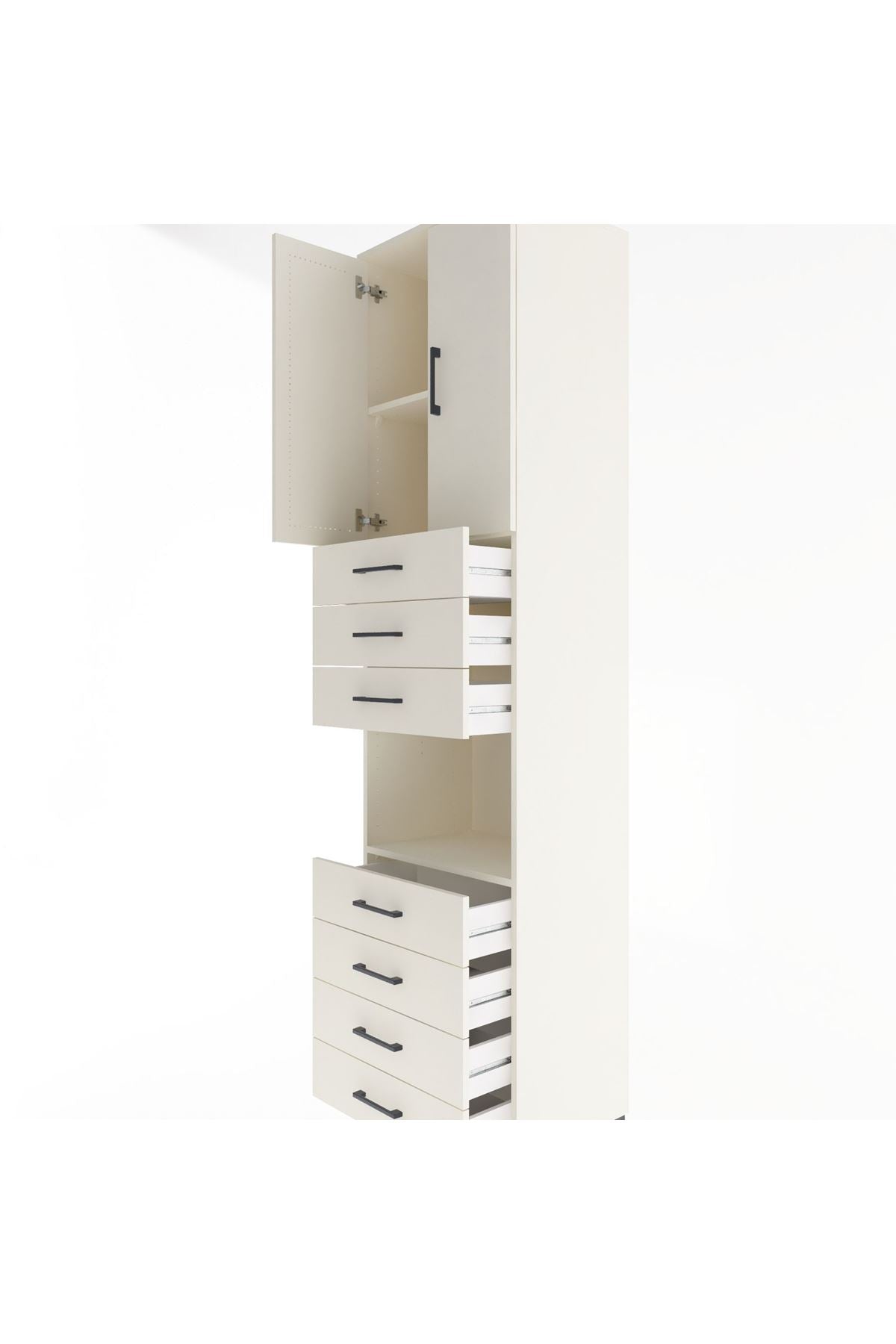 Hyperion Dolap 3 Raflı 7 Çekmeceli 2 Kapaklı 60x44x243 - S65M101V1B