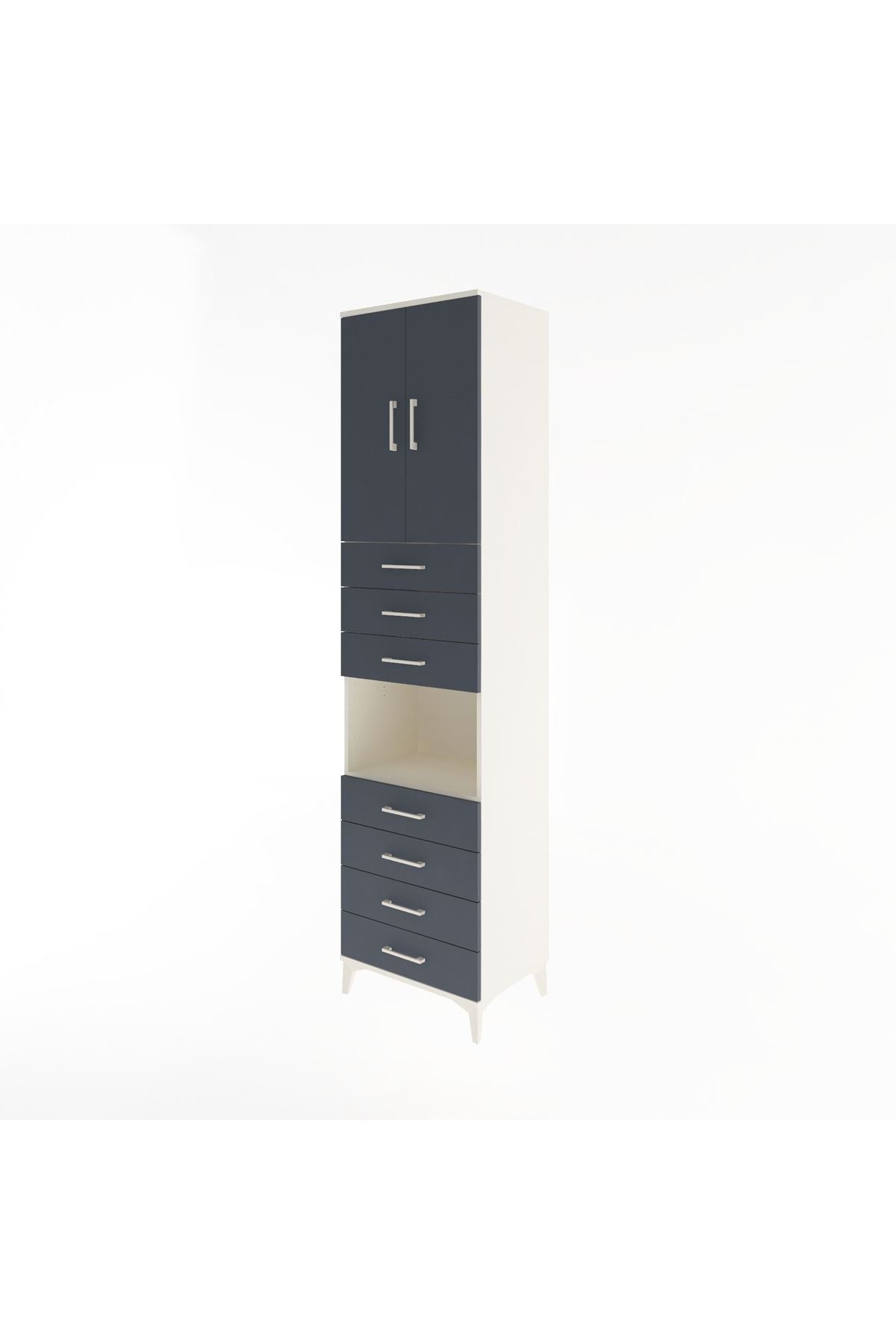 Hyperion Dolap 3 Raflı 7 Çekmeceli 2 Kapaklı 60x44x243 - S65M101V2B
