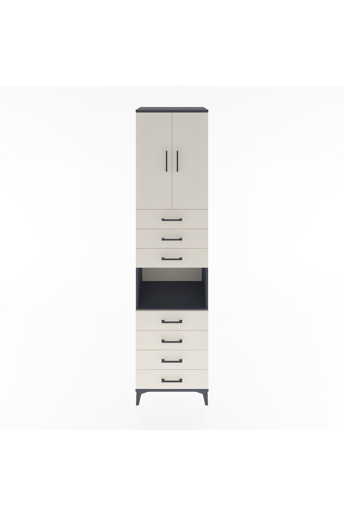 Hyperion Dolap 3 Raflı 7 Çekmeceli 2 Kapaklı 60x44x243 - S65M101V4B