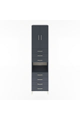 Hyperion Dolap 3 Raflı 7 Çekmeceli 2 Kapaklı 60x44x243