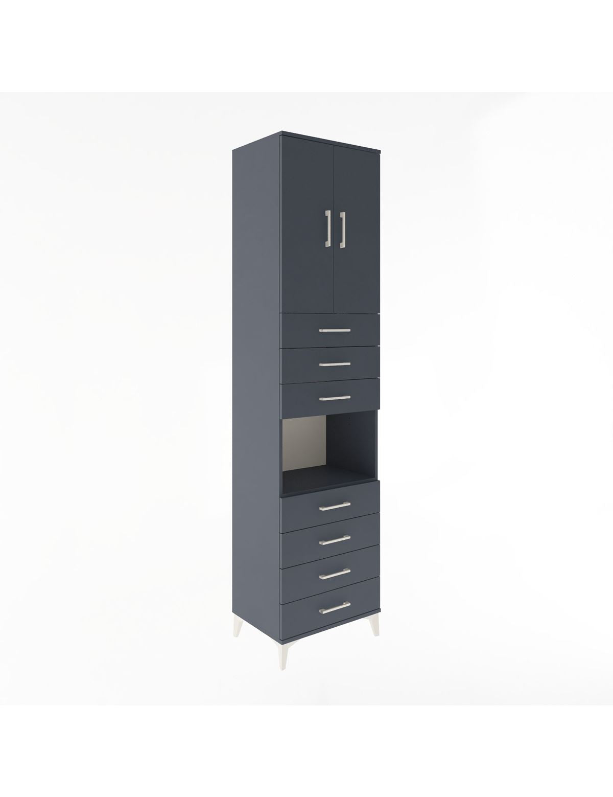 Hyperion Dolap 3 Raflı 7 Çekmeceli 2 Kapaklı 60x44x243 - S65M101V5B