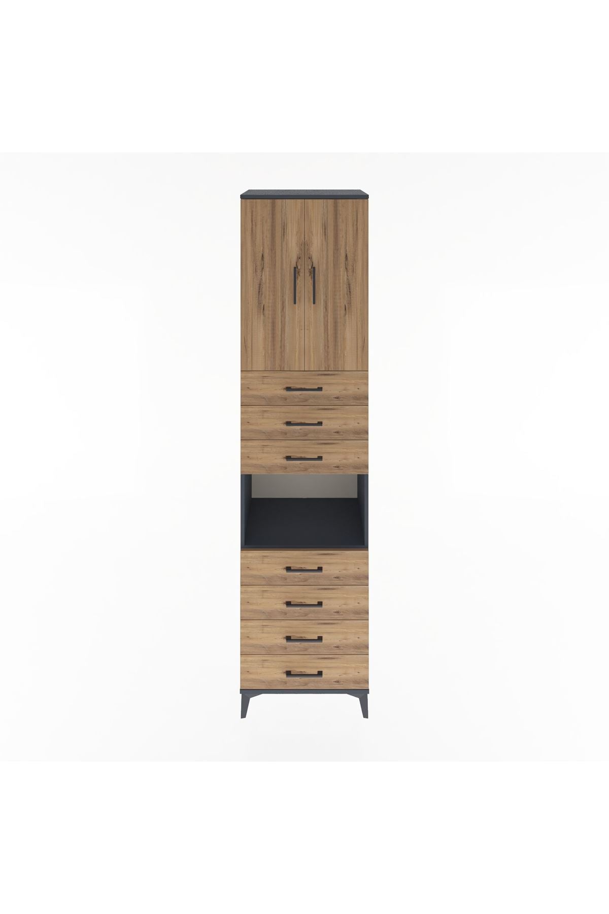 Hyperion Dolap 3 Raflı 7 Çekmeceli 2 Kapaklı 60x44x243 - S65M101V6B