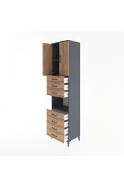 Hyperion Dolap 3 Raflı 7 Çekmeceli 2 Kapaklı 60x44x243 - S65M101V6B