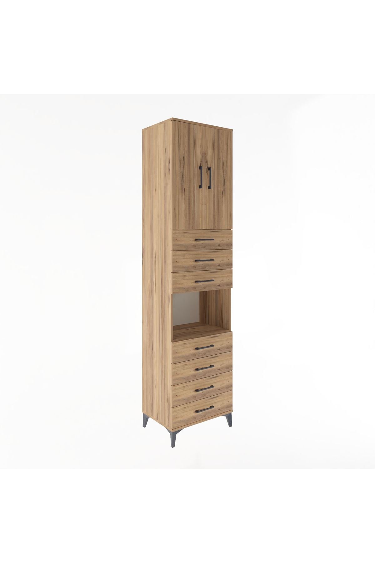 Hyperion Dolap 3 Raflı 7 Çekmeceli 2 Kapaklı 60x44x243 - S65M101V9B