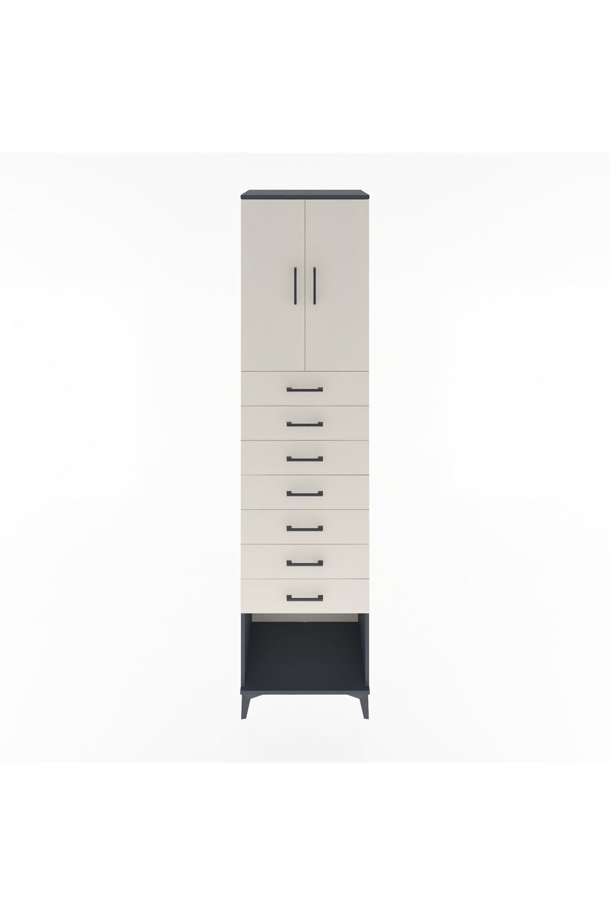 Hyperion Dolap 2 Raflı 7 Çekmeceli 2 Kapaklı 60x44x243 - S65M102V4B