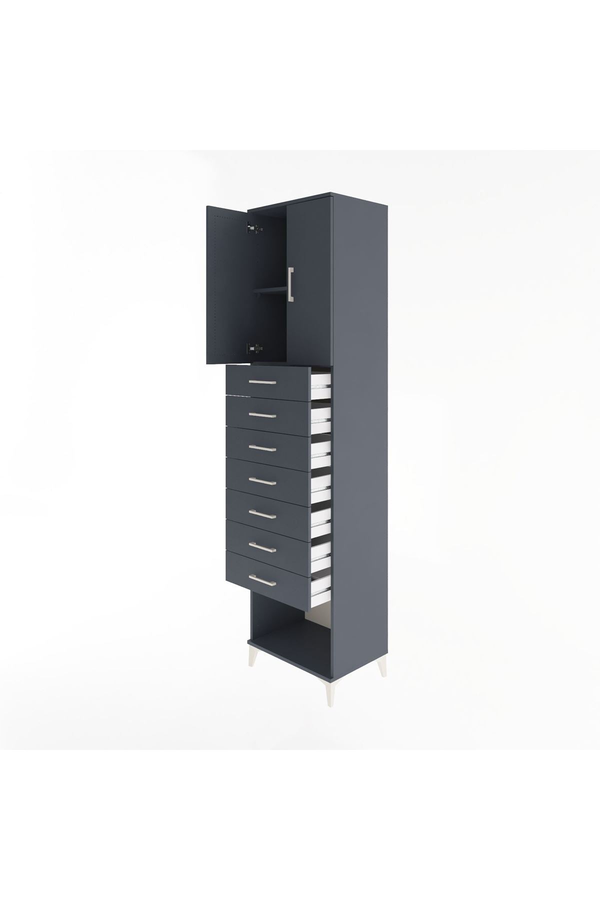 Hyperion Dolap 2 Raflı 7 Çekmeceli 2 Kapaklı 60x44x243 - S65M102V5B
