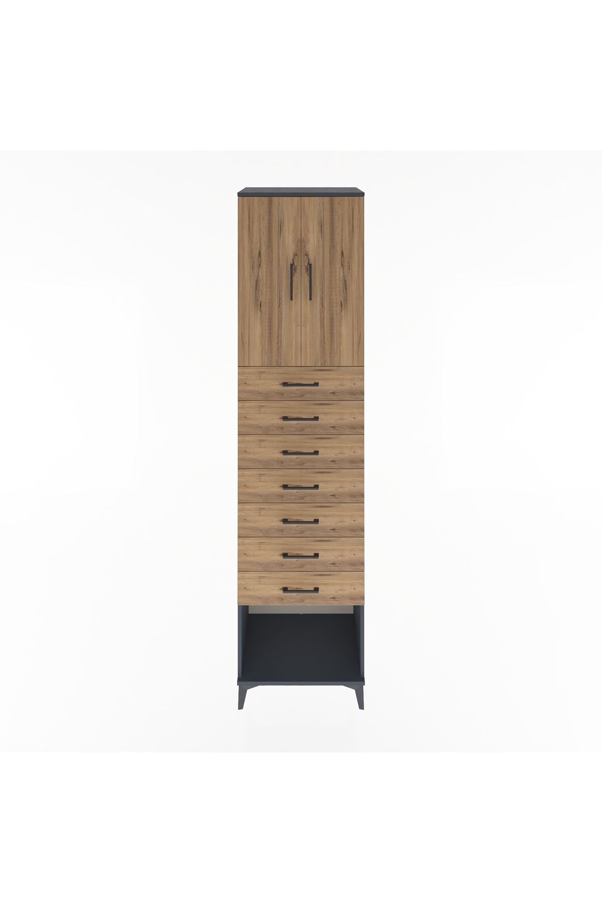 Hyperion Dolap 2 Raflı 7 Çekmeceli 2 Kapaklı 60x44x243 - S65M102V6B