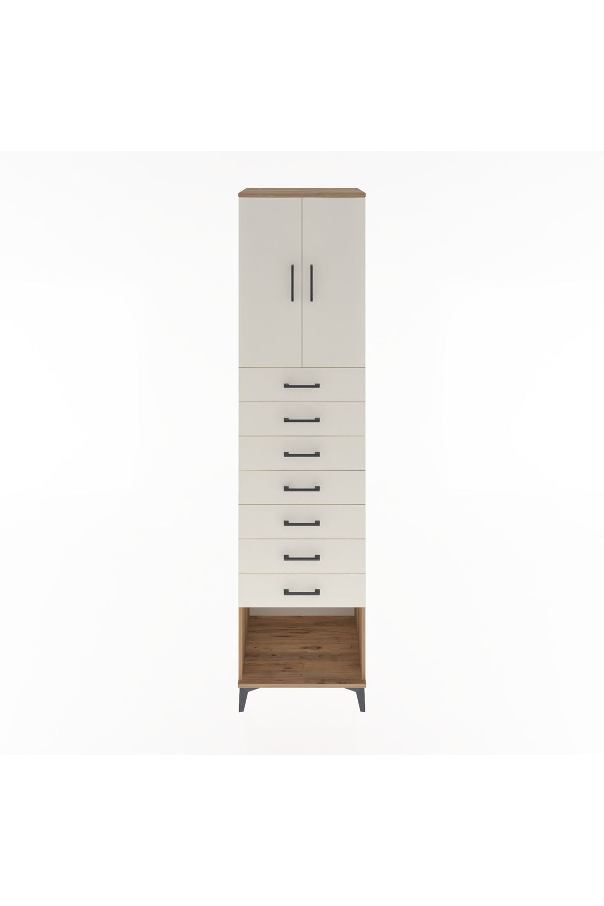Hyperion Dolap 2 Raflı 7 Çekmeceli 2 Kapaklı 60x44x243 - S65M102V7B