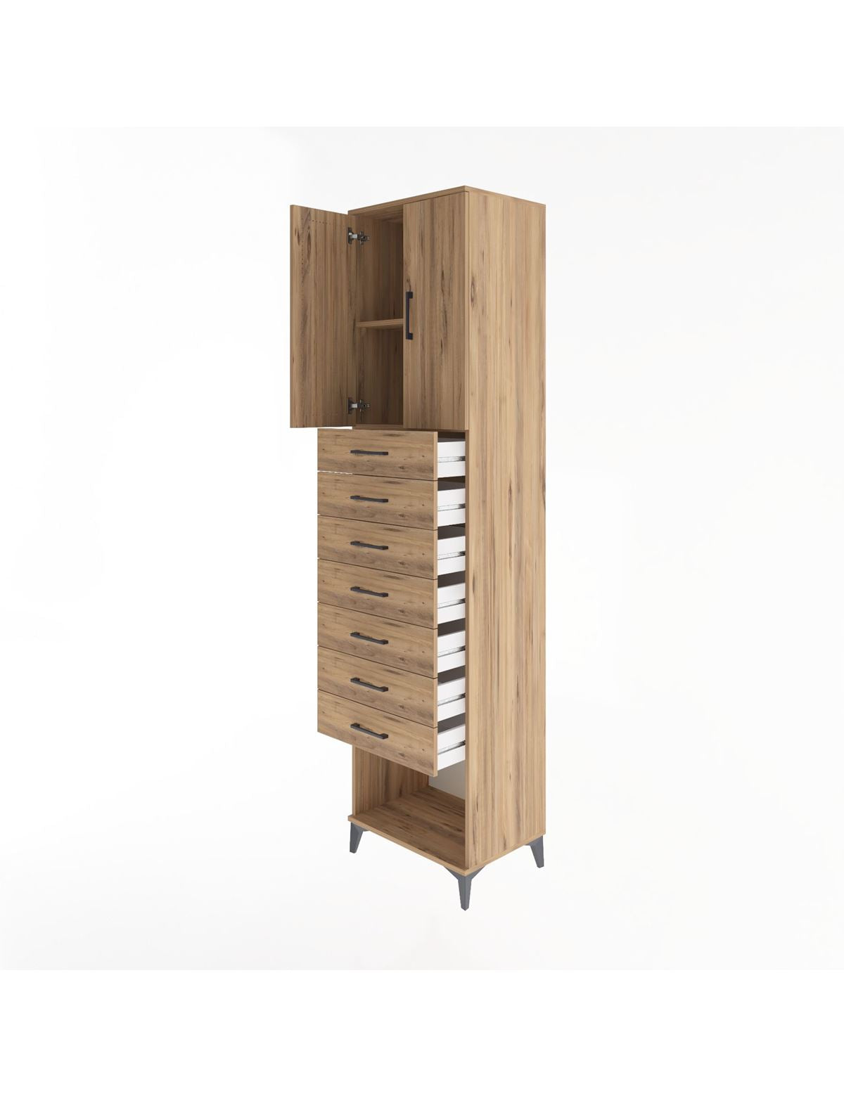 Hyperion Dolap 2 Raflı 7 Çekmeceli 2 Kapaklı 60x44x243 - S65M102V9B
