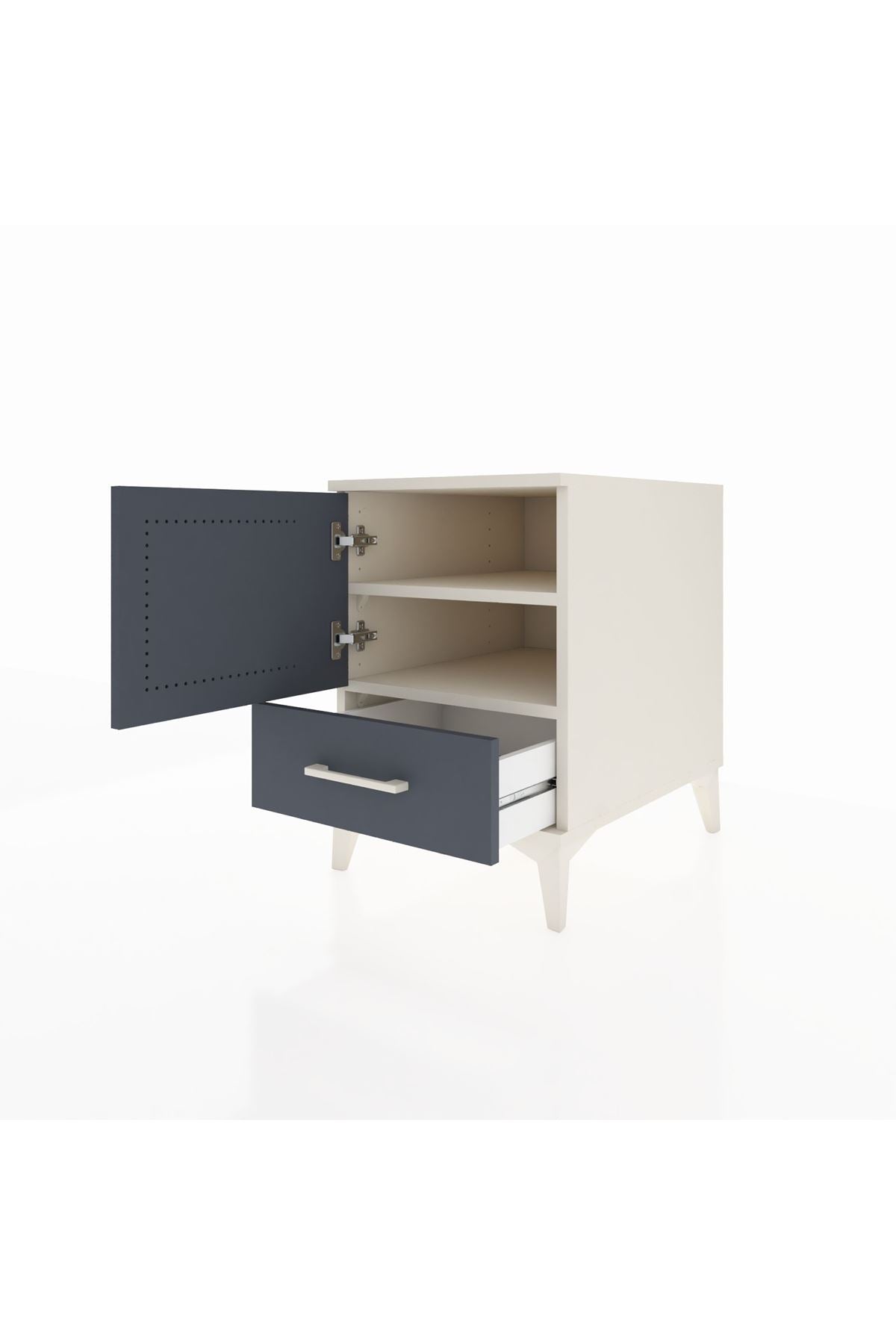 Kronos Komodin 2 Raflı Tek Çekmeceli Tek Kapaklı 44x59x64 - S73M007V2C