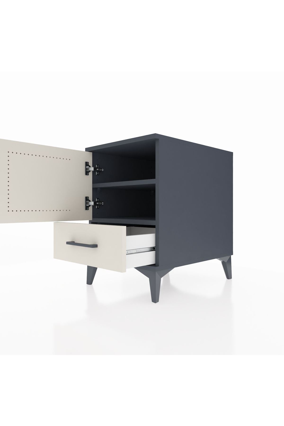 Kronos Komodin 2 Raflı Tek Çekmeceli Tek Kapaklı 44x59x64 - S73M007V4C