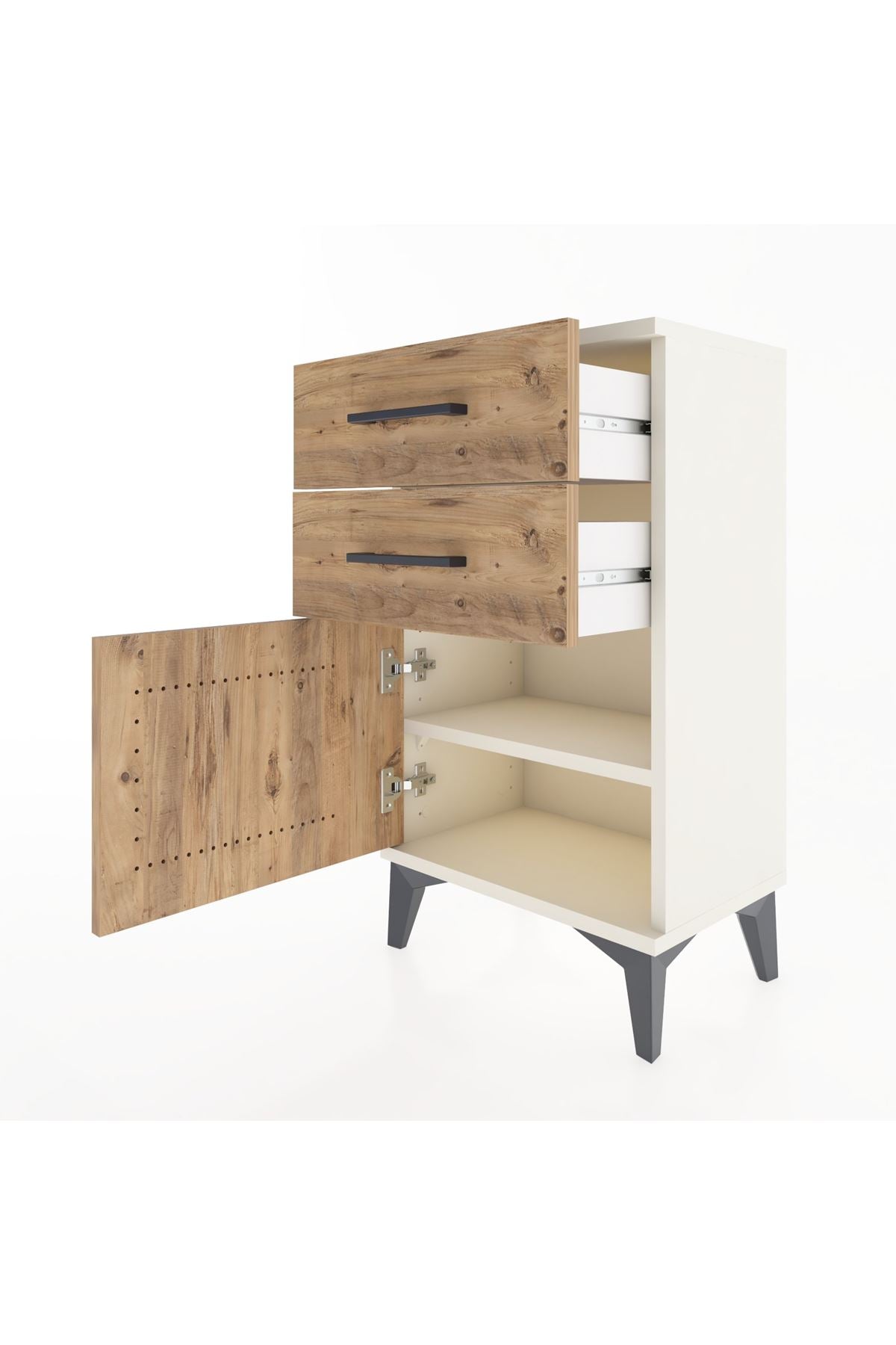 Arges Komodin 2 Raflı Tek Kapaklı 44x30x80 - S08M001V3A