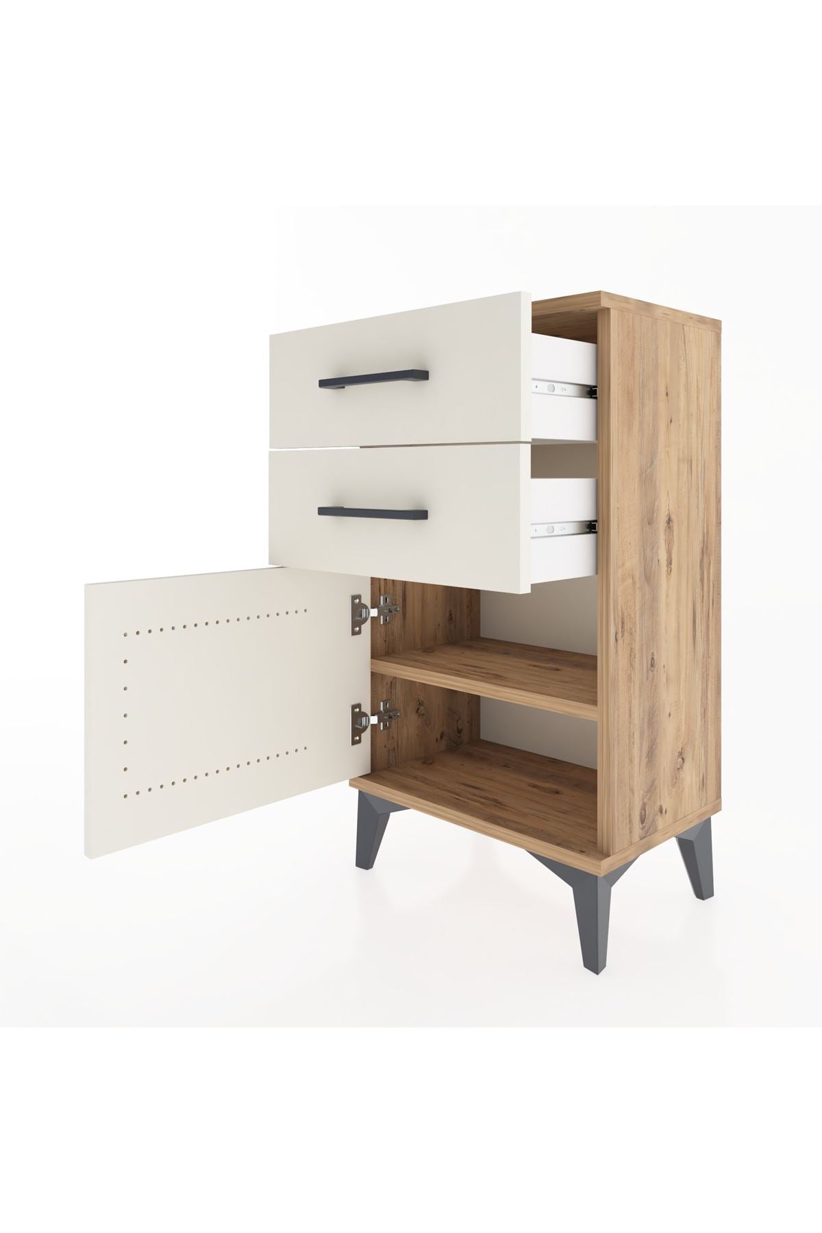 Arges Komodin 2 Raflı Tek Kapaklı 44x30x80 - S08M001V7A