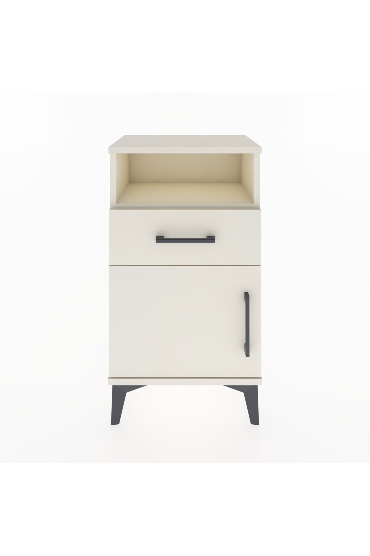 Arges Komodin Tek Raflı 2 Çekmeceli Tek Kapaklı 44x30x80 - S08M002V1A