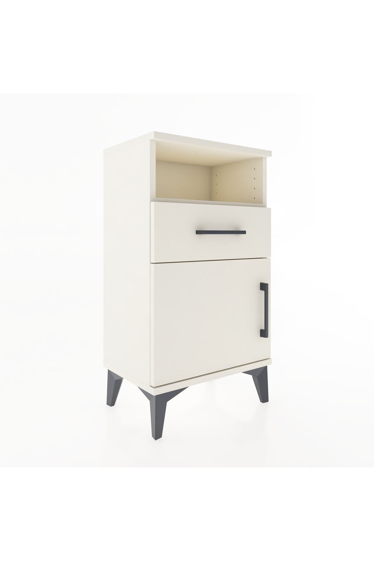 Arges Komodin Tek Raflı 2 Çekmeceli Tek Kapaklı 44x30x80 - S08M002V1A