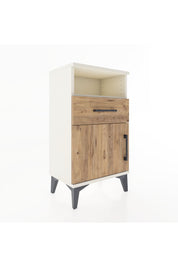 Arges Komodin Tek Raflı 2 Çekmeceli Tek Kapaklı 44x30x80 - S08M002V3A