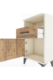 Arges Komodin Tek Raflı 2 Çekmeceli Tek Kapaklı 44x30x80 - S08M002V3A