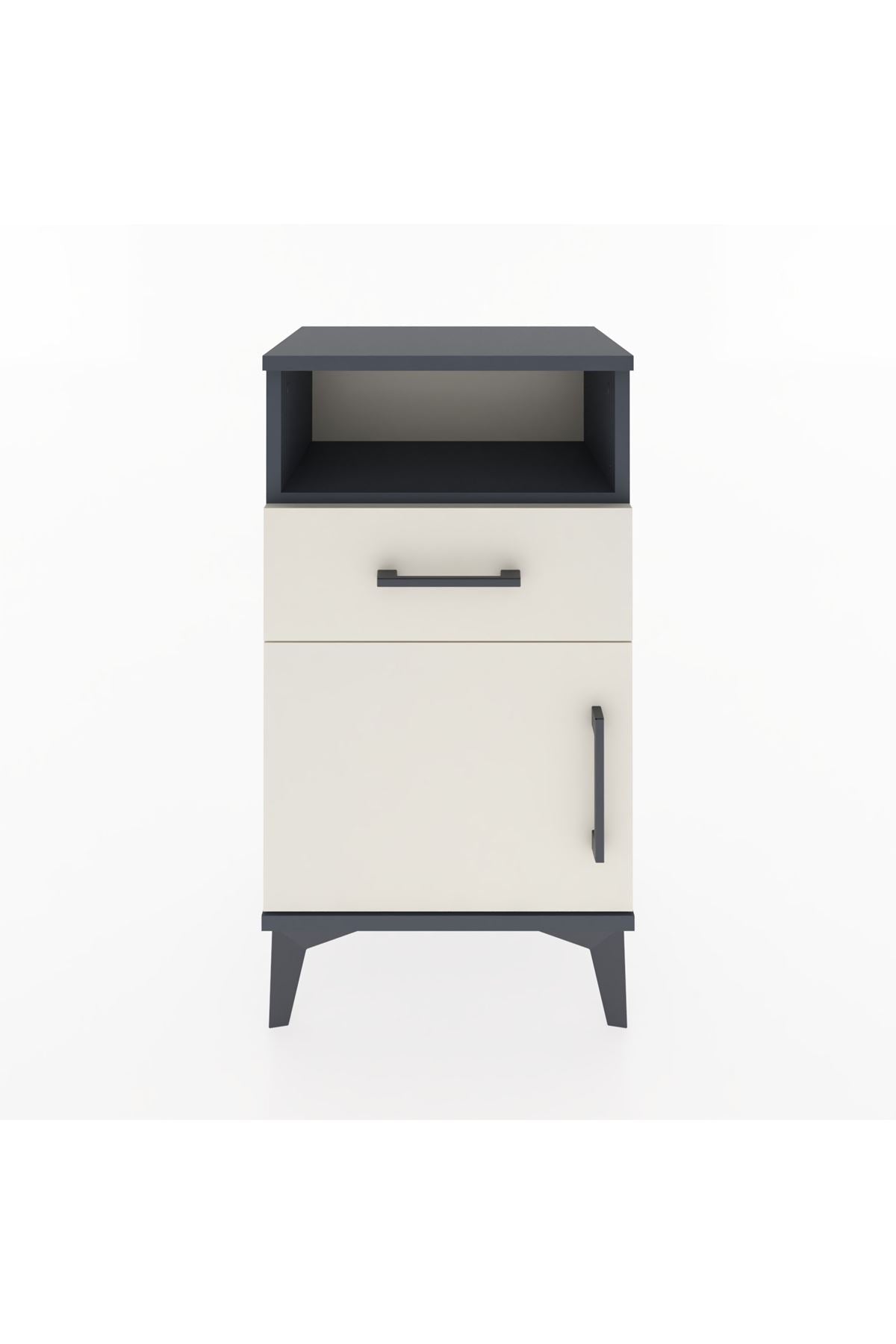 Arges Komodin Tek Raflı 2 Çekmeceli Tek Kapaklı 44x30x80 - S08M002V4A