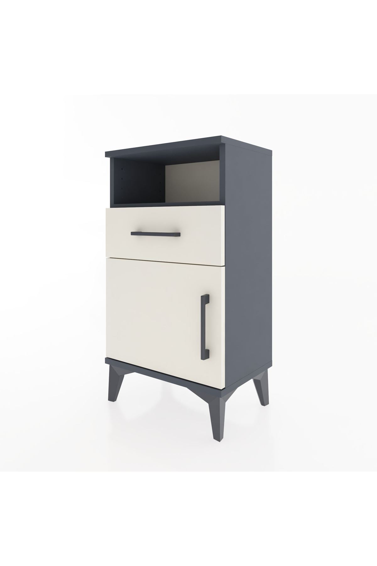 Arges Komodin Tek Raflı 2 Çekmeceli Tek Kapaklı 44x30x80 - S08M002V4A