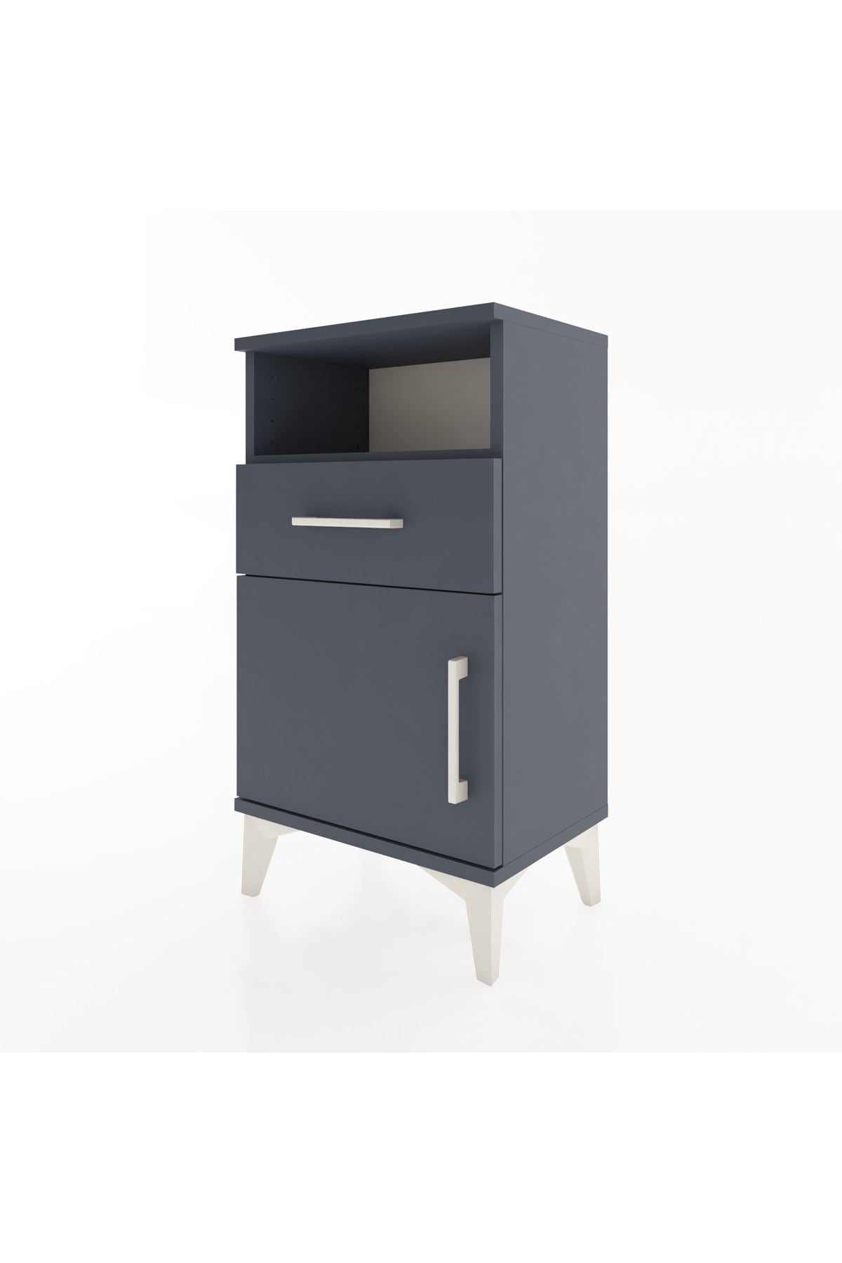 Arges Komodin Tek Raflı 2 Çekmeceli Tek Kapaklı 44x30x80 - S08M002V5A