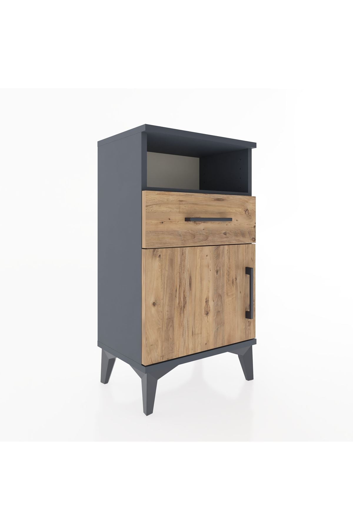 Arges Komodin Tek Raflı 2 Çekmeceli Tek Kapaklı 44x30x80 - S08M002V6A
