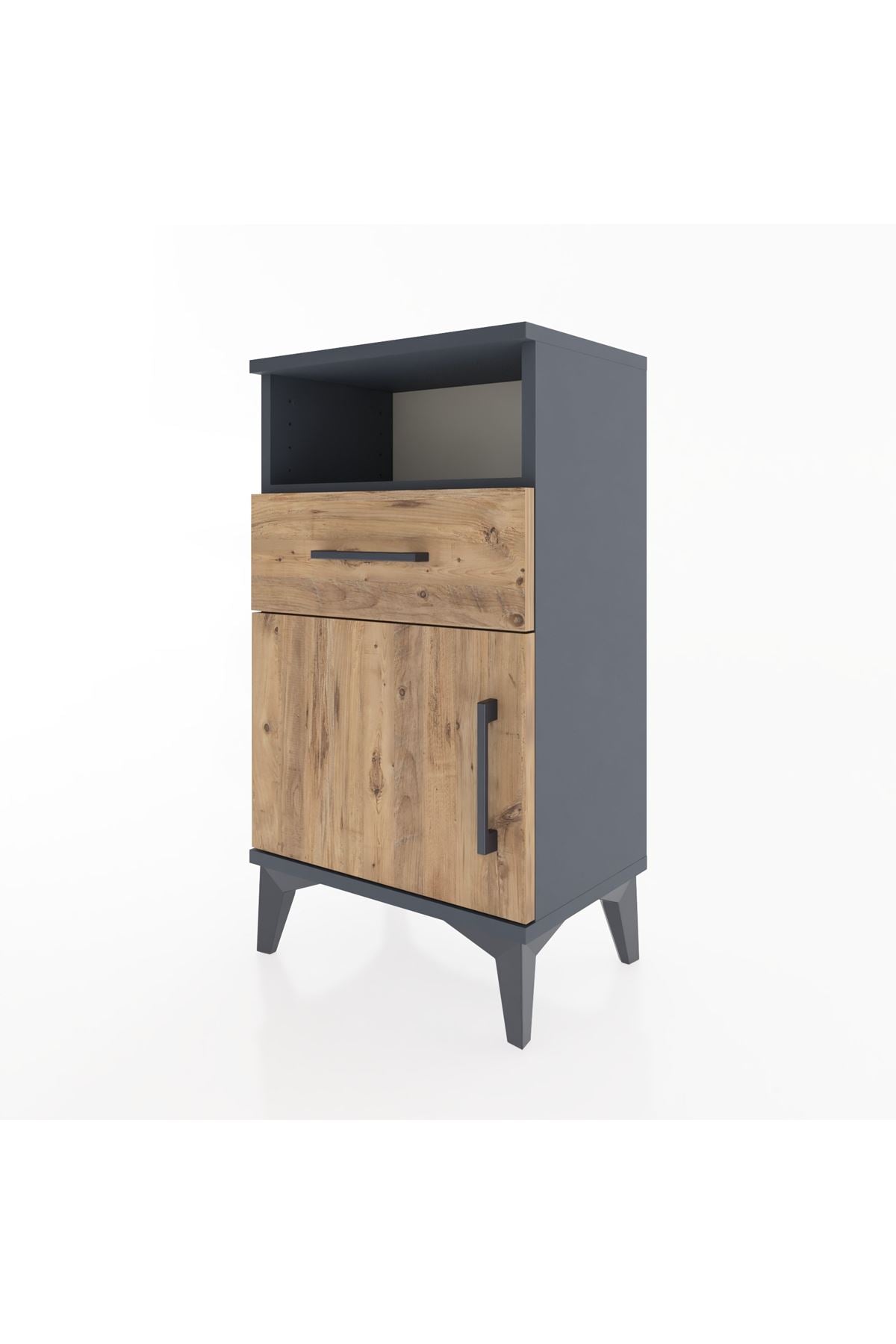 Arges Komodin Tek Raflı 2 Çekmeceli Tek Kapaklı 44x30x80 - S08M002V6A