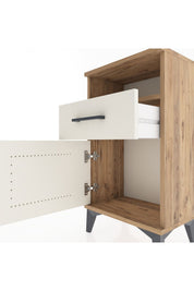 Arges Komodin Tek Raflı 2 Çekmeceli Tek Kapaklı 44x30x80 - S08M002V7A