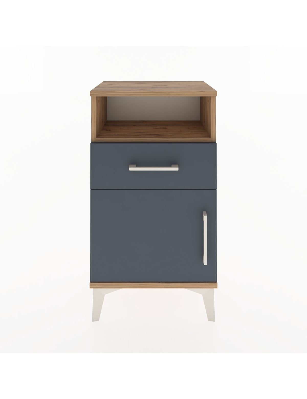Arges Komodin Tek Raflı 2 Çekmeceli Tek Kapaklı 44x30x80 - S08M002V8A