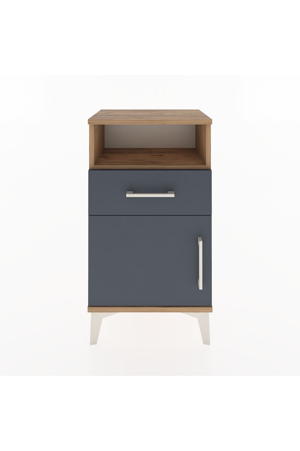 Arges Komodin Tek Raflı 2 Çekmeceli Tek Kapaklı 44x30x80 - S08M002V8A