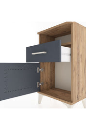 Arges Komodin Tek Raflı 2 Çekmeceli Tek Kapaklı 44x30x80 - S08M002V8A