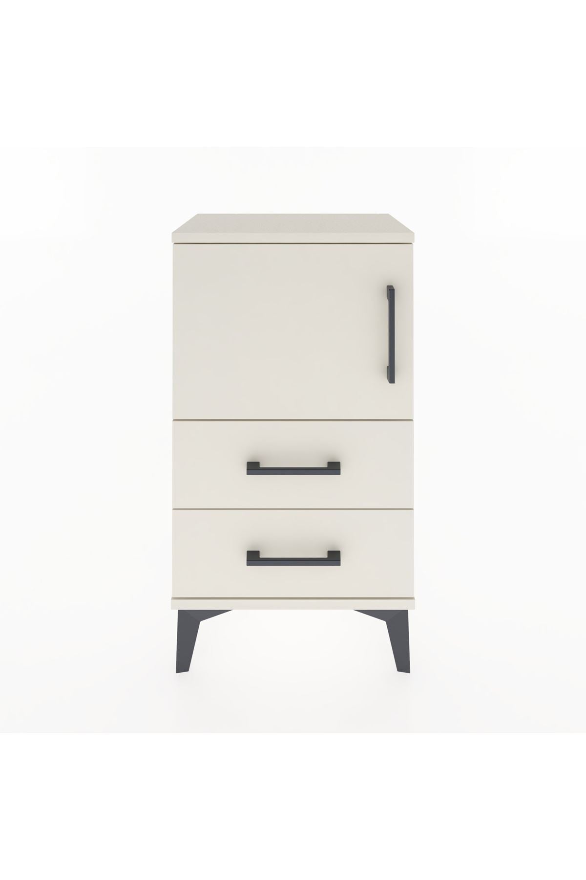 Arges Komodin 2 Raflı Tek Çekmeceli Tek Kapaklı 44x30x80 - S08M003V1A