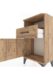 Arges Komodin Tek Raflı 2 Çekmeceli Tek Kapaklı 44x30x80 - S08M002V9A