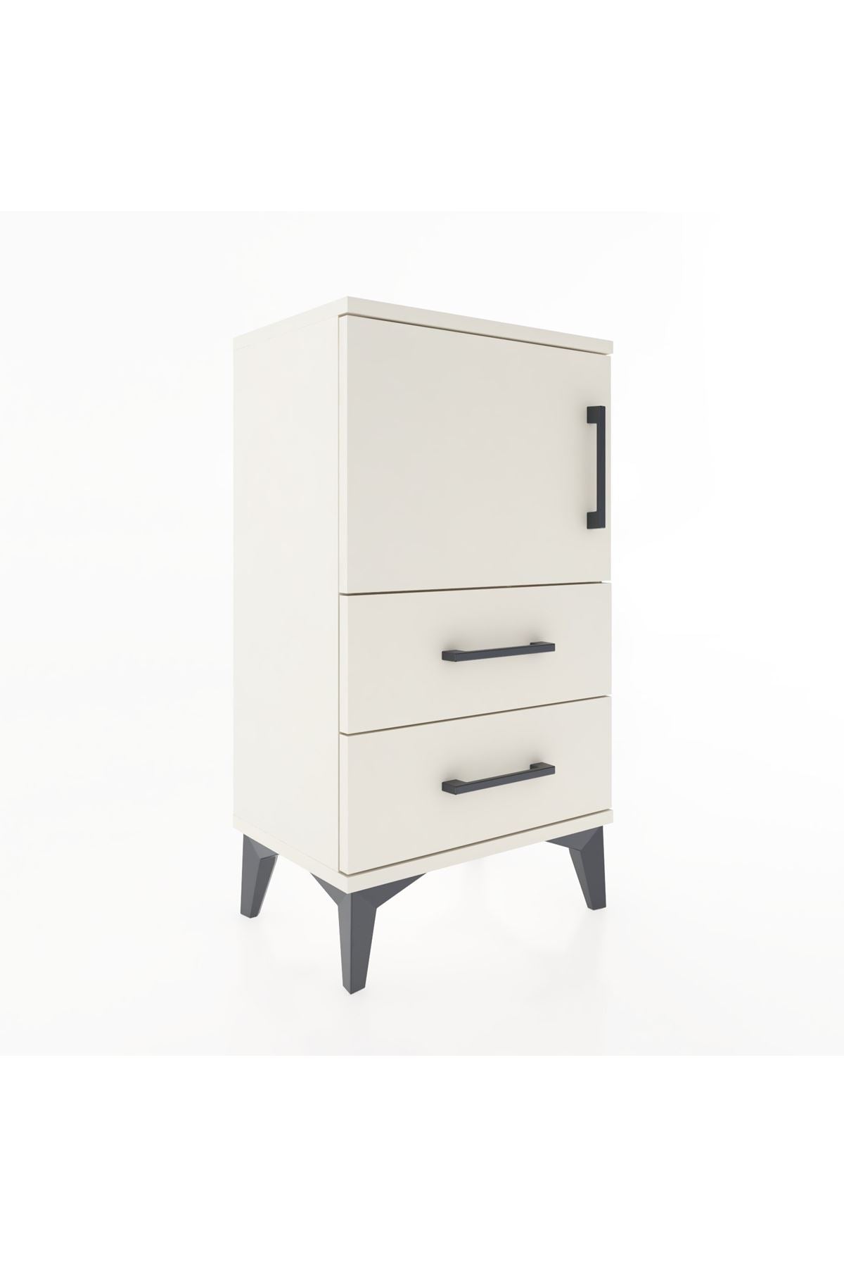 Arges Komodin 2 Raflı Tek Çekmeceli Tek Kapaklı 44x30x80 - S08M003V1A
