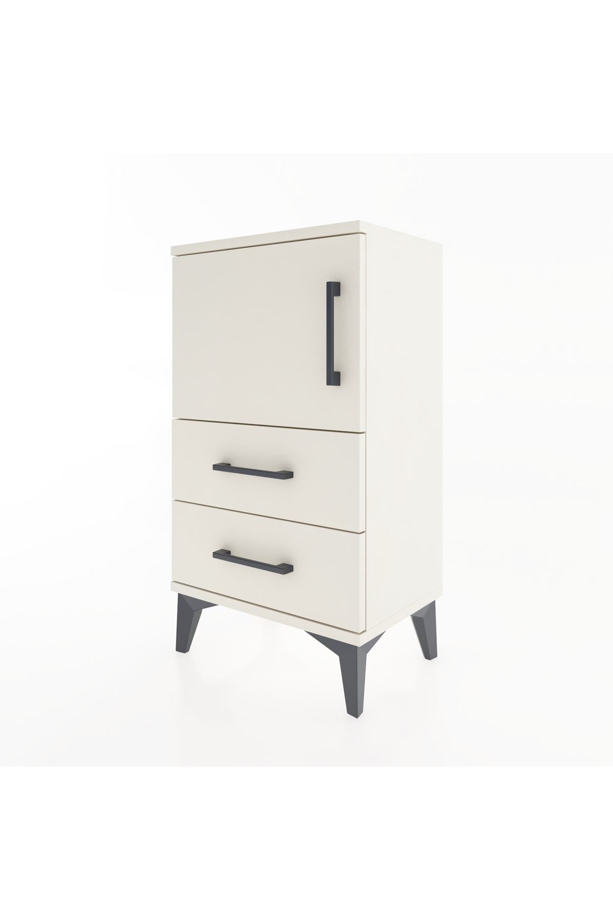 Arges Komodin 2 Raflı Tek Çekmeceli Tek Kapaklı 44x30x80 - S08M003V1A