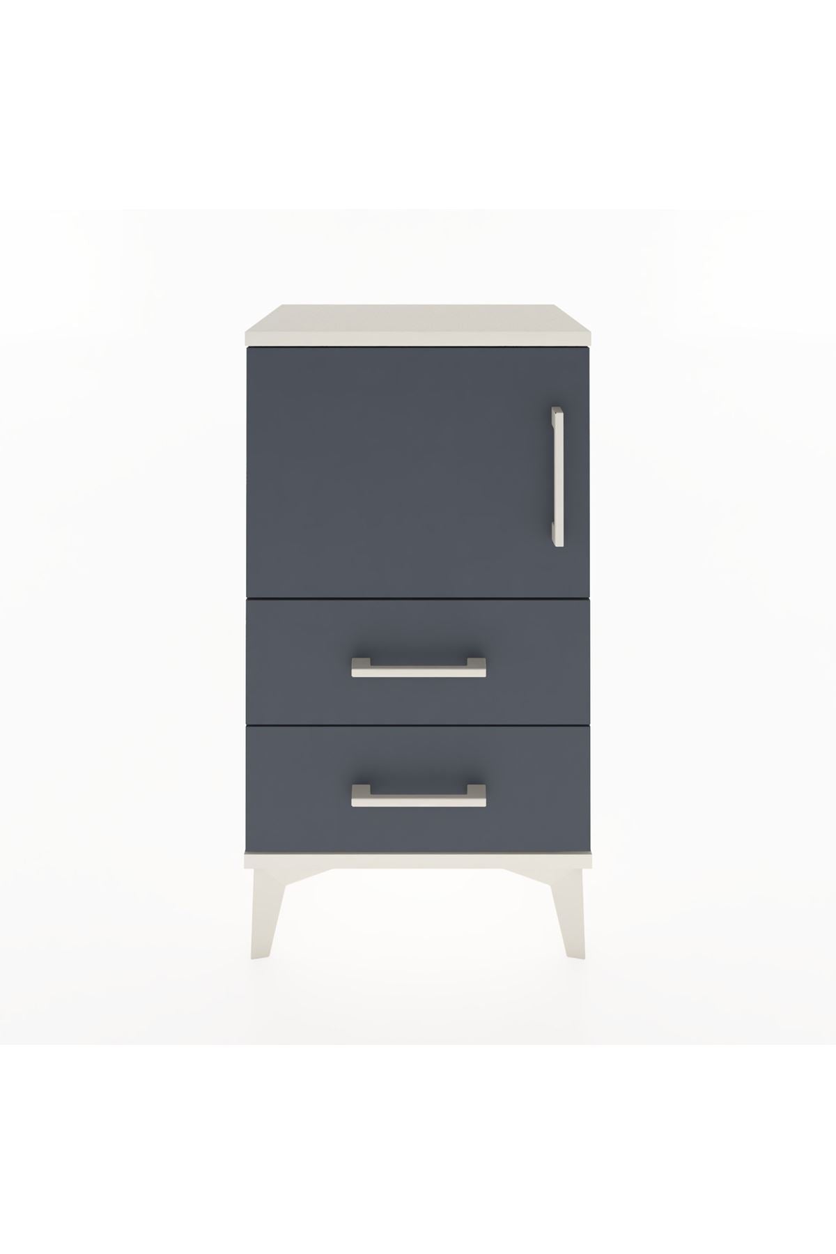 Arges Komodin 2 Raflı Tek Çekmeceli Tek Kapaklı 44x30x80 - S08M003V2A
