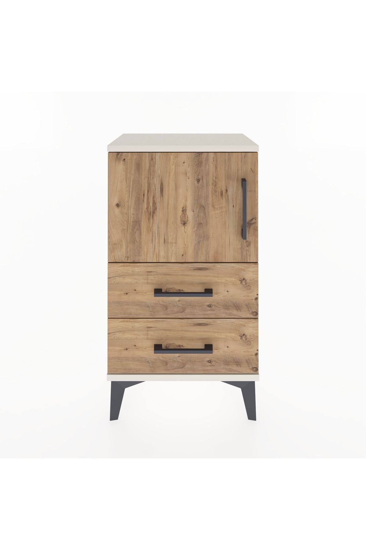 Arges Komodin 2 Raflı Tek Çekmeceli Tek Kapaklı 44x30x80 - S08M003V3A