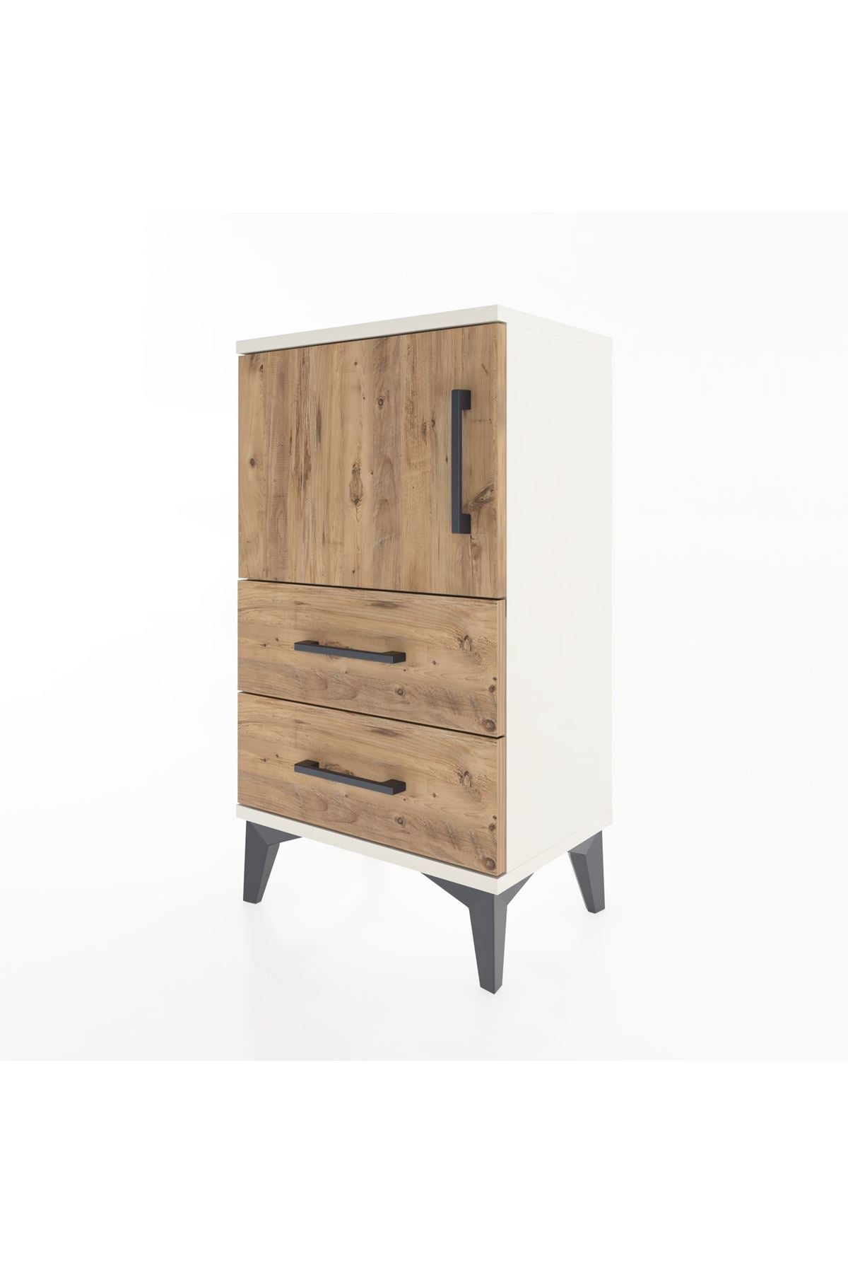 Arges Komodin 2 Raflı Tek Çekmeceli Tek Kapaklı 44x30x80 - S08M003V3A