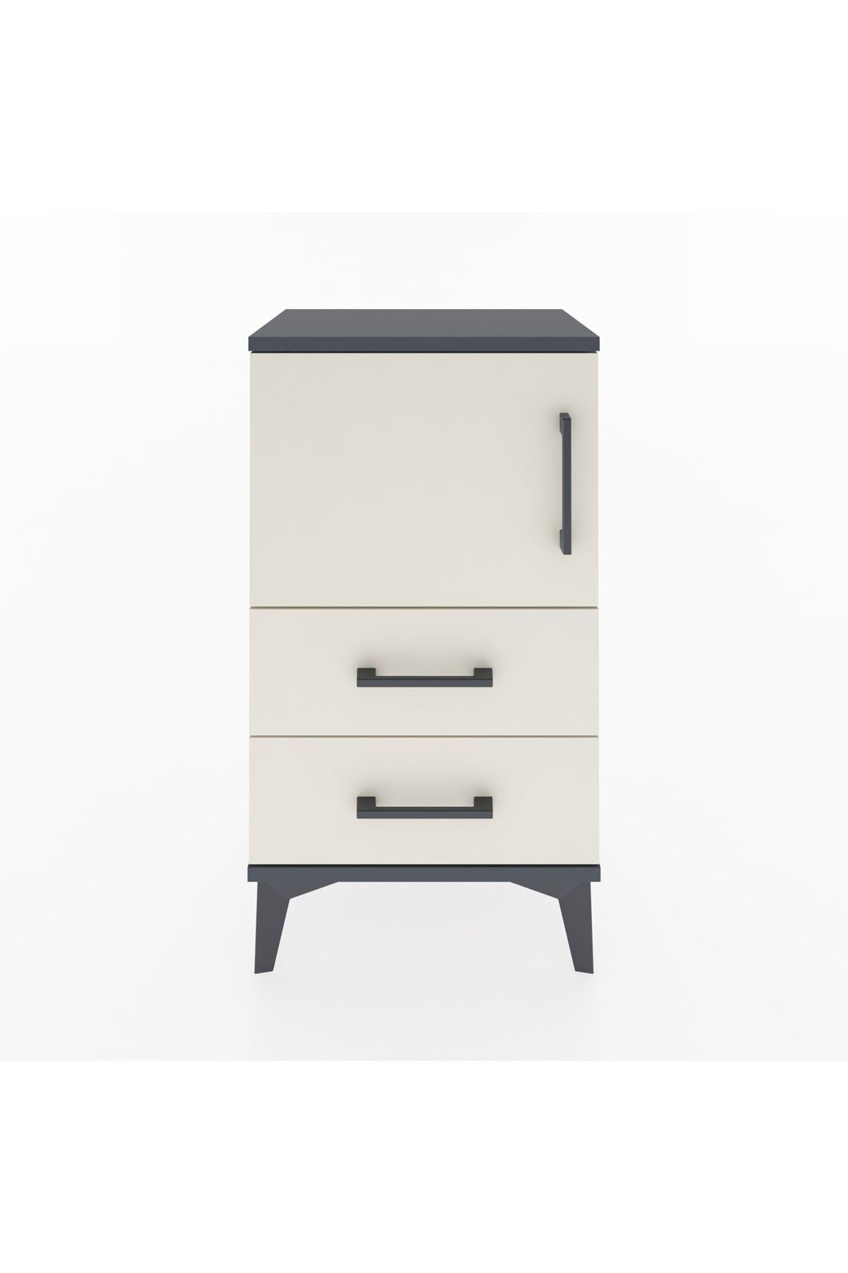 Arges Komodin 2 Raflı Tek Çekmeceli Tek Kapaklı 44x30x80 - S08M003V4A