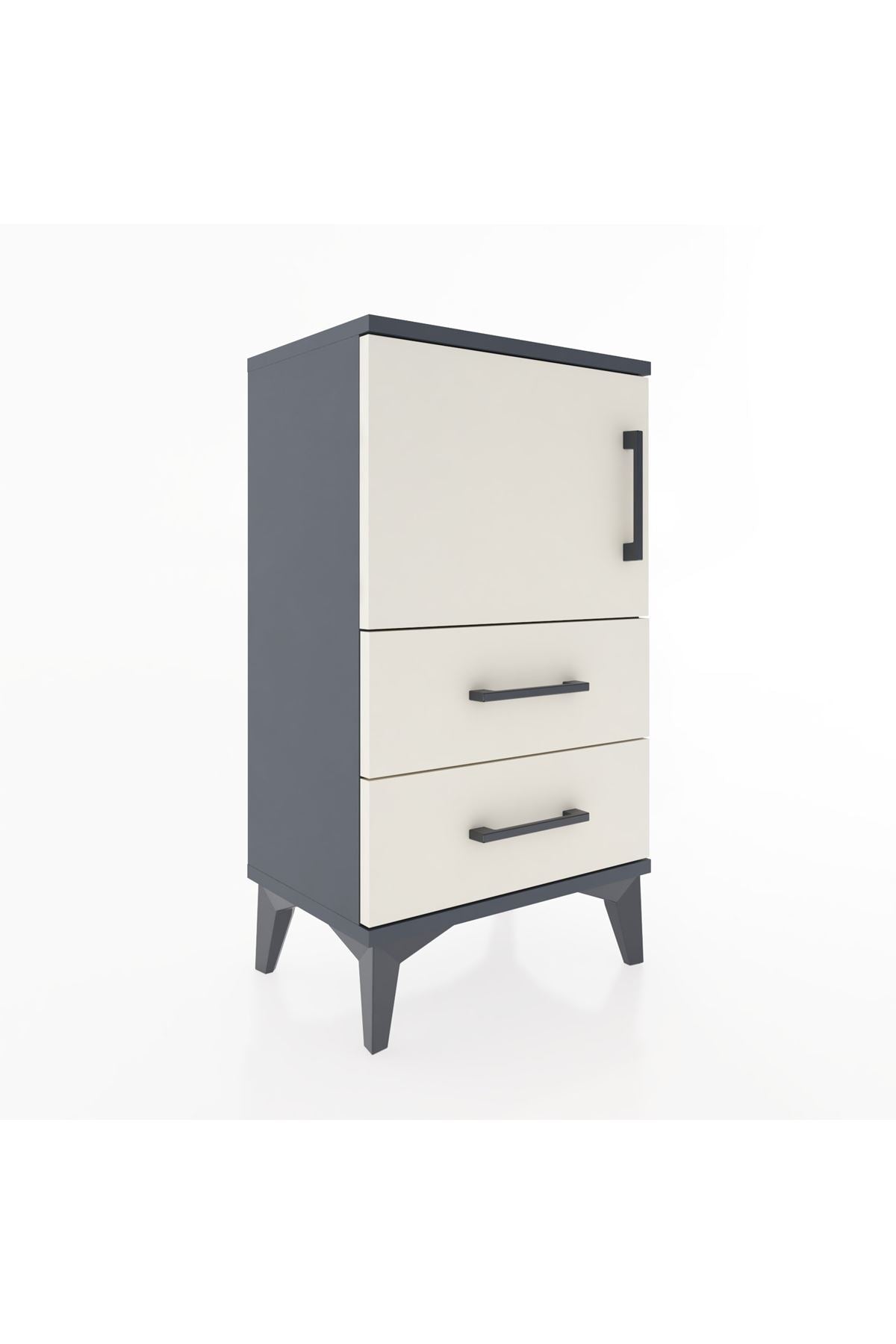 Arges Komodin 2 Raflı Tek Çekmeceli Tek Kapaklı 44x30x80 - S08M003V4A