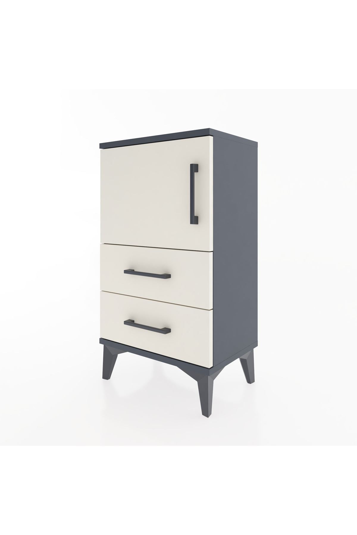 Arges Komodin 2 Raflı Tek Çekmeceli Tek Kapaklı 44x30x80 - S08M003V4A