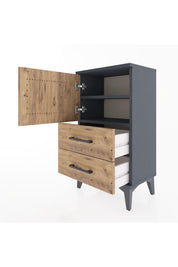 Arges Komodin 2 Raflı Tek Çekmeceli Tek Kapaklı 44x30x80 - S08M003V6A