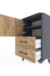Arges Komodin 2 Raflı Tek Çekmeceli Tek Kapaklı 44x30x80 - S08M003V6A