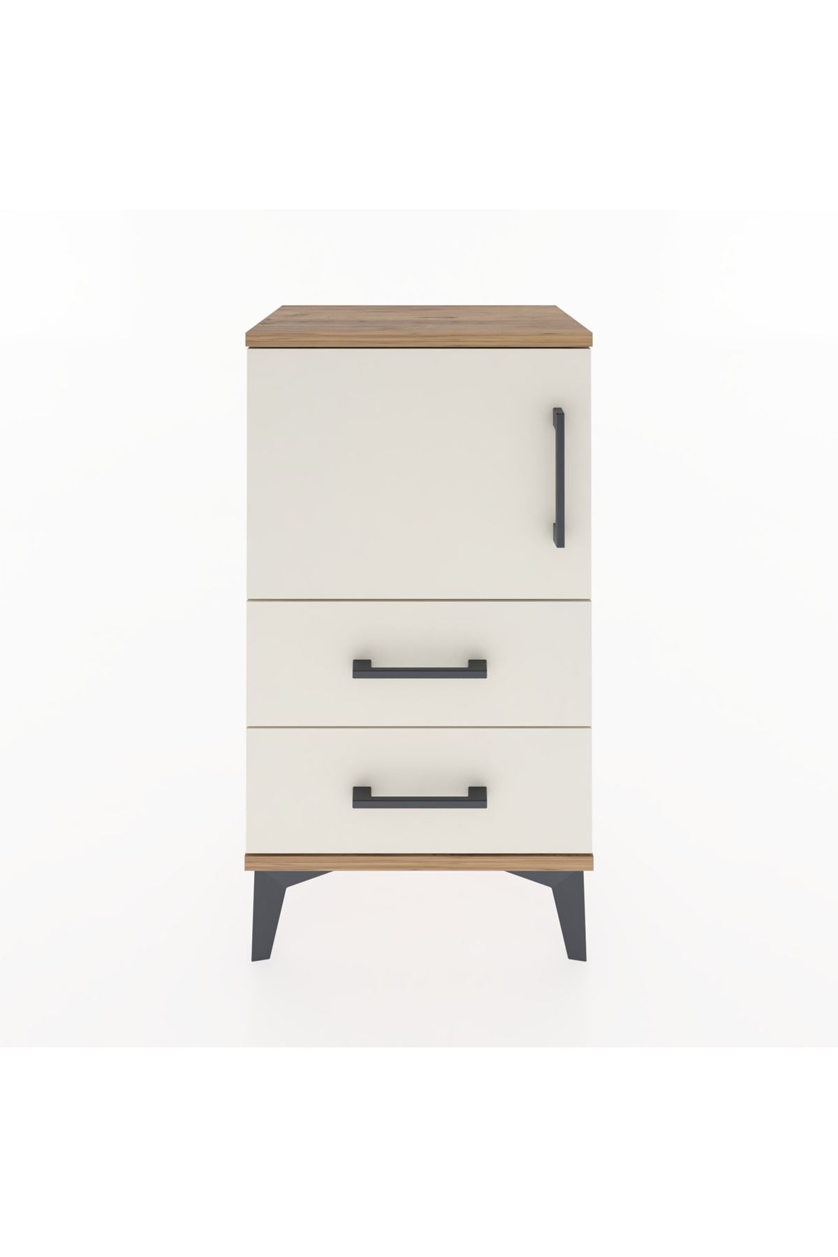 Arges Komodin 2 Raflı Tek Çekmeceli Tek Kapaklı 44x30x80 - S08M003V7A