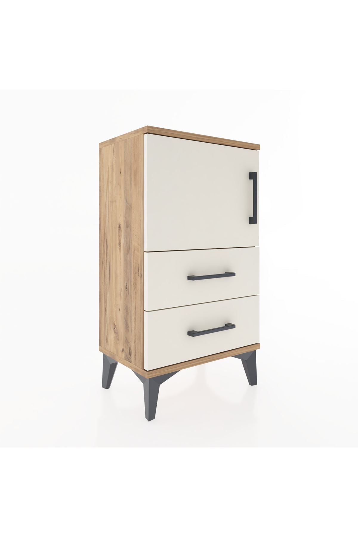 Arges Komodin 2 Raflı Tek Çekmeceli Tek Kapaklı 44x30x80 - S08M003V7A