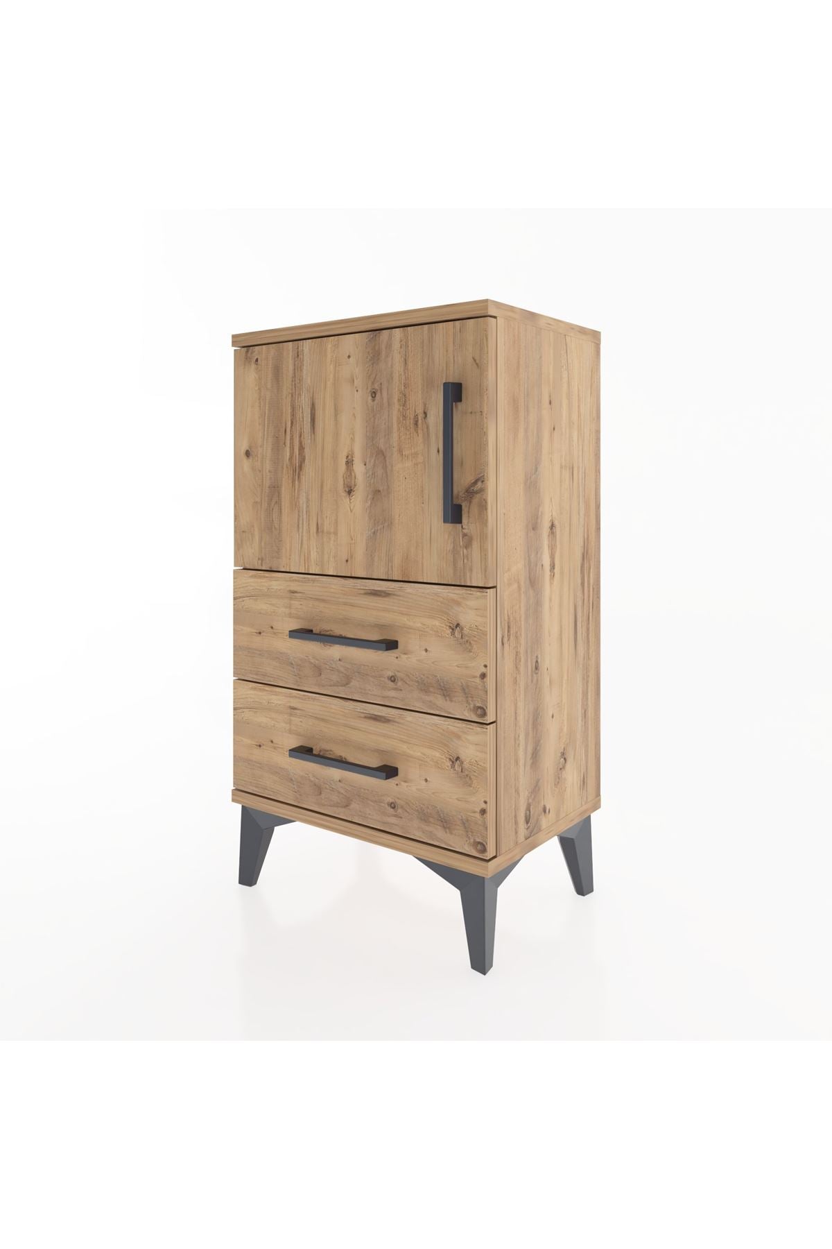 Arges Komodin 2 Raflı Tek Çekmeceli Tek Kapaklı 44x30x80 - S08M003V9A