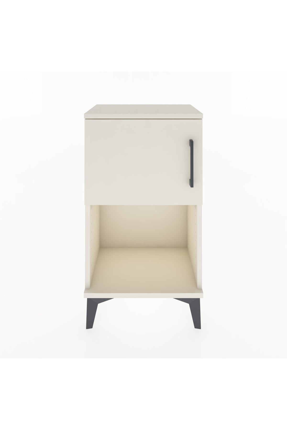 Arges Komodin 2 Raflı 2 Çekmeceli Tek Kapaklı 44x30x80 - S08M004V1A